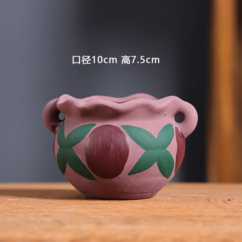 09 pequeño fabricante de macetas de flores de carne mediterránea venta directa cerámica de cerámica roja retrógrada maceta especial al por mayor