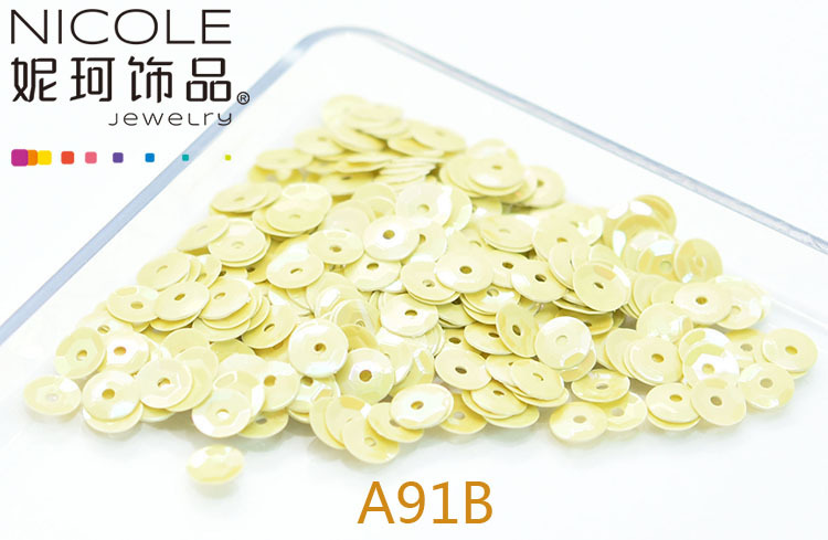 Austria importó lentejuelas 4mm cóncavo bordado francés Glitter Ropa Accesorios 10g Pack