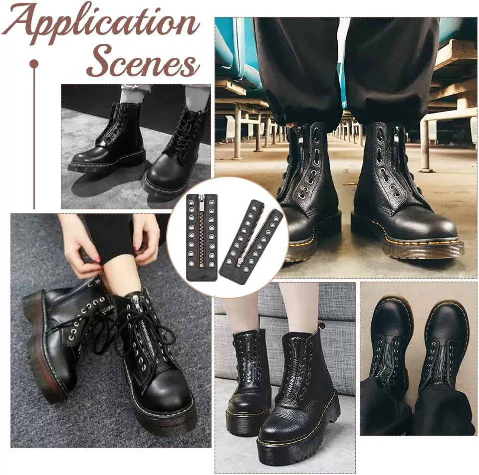 Boots with zipper, shoelaces, accessories, Amazon