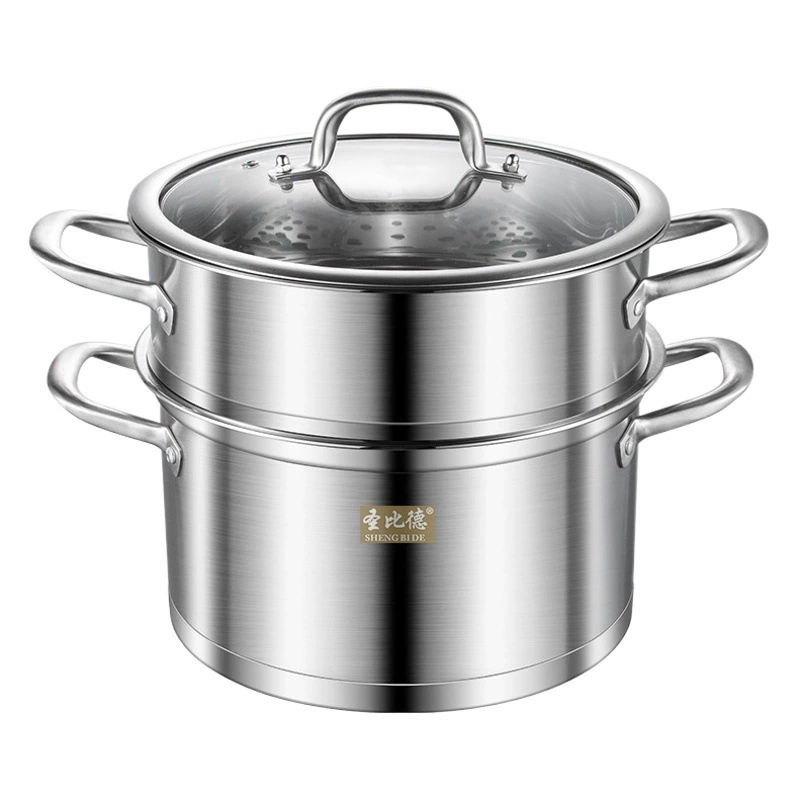 Отпариватель из нержавеющей стали Shengbide Бытовая газовая плита, многослойная отпариватель, прямоугольный двухслойный отпариватель в европейском стиле для индукционной плиты