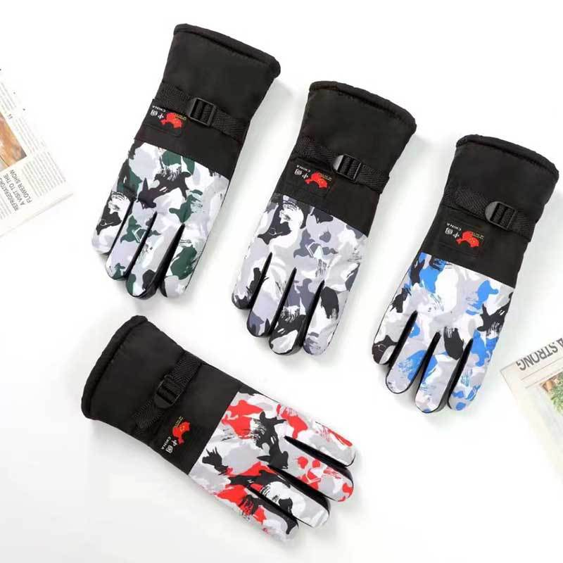 면 장갑 겨울 위장 면화 기모 두껍게 차가운 따뜻한 장갑 야외 승마 오토바이 미끄럼 방지 장갑