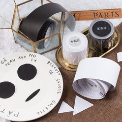 Journaling tape, base tape, and paper white floral journal tools&mdash;DIY decorative black-and-white background stickers for your journal.