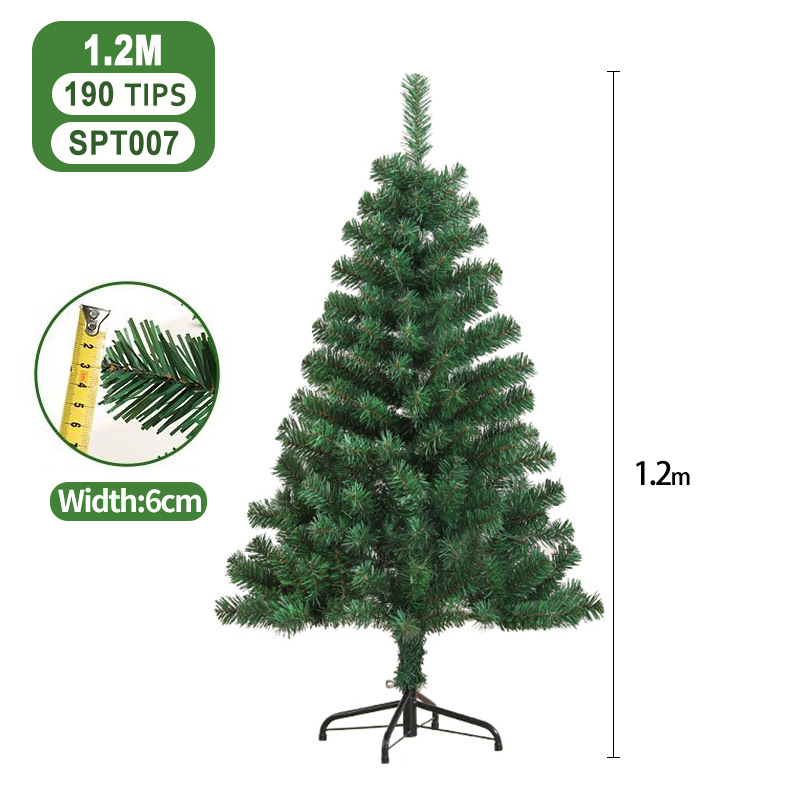 Árbol de Navidad de PVC gran árbol de simulación verde encriptado 1,5 m/1,8 m decoración de piso de hotel en casa en stock