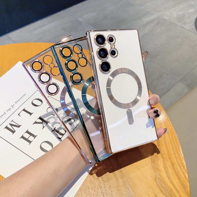 Samsung S24 dustproof net mobile phone case CD pattern GalaxyS22Ultra magnetic 11 plating cover S23PLUS applicable Samsung S24 dustproof net mobile phone case CD pattern GalaxyS22Ultra magnetic 11 plating cover S23PLUS applicable