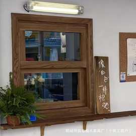 老榆木复古门窗中式家用折叠玻璃门咖啡店酒店折叠窗旧门板实E18
