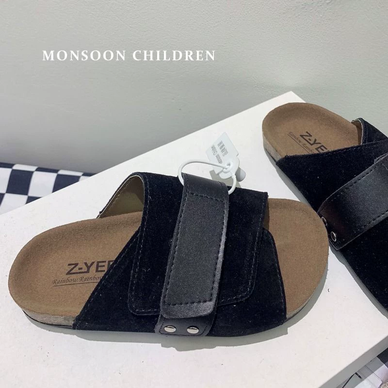 Детские тапочки женские летние 2024 новые мальчики дикие повседневные пляжные туфли корейские простые сандалии