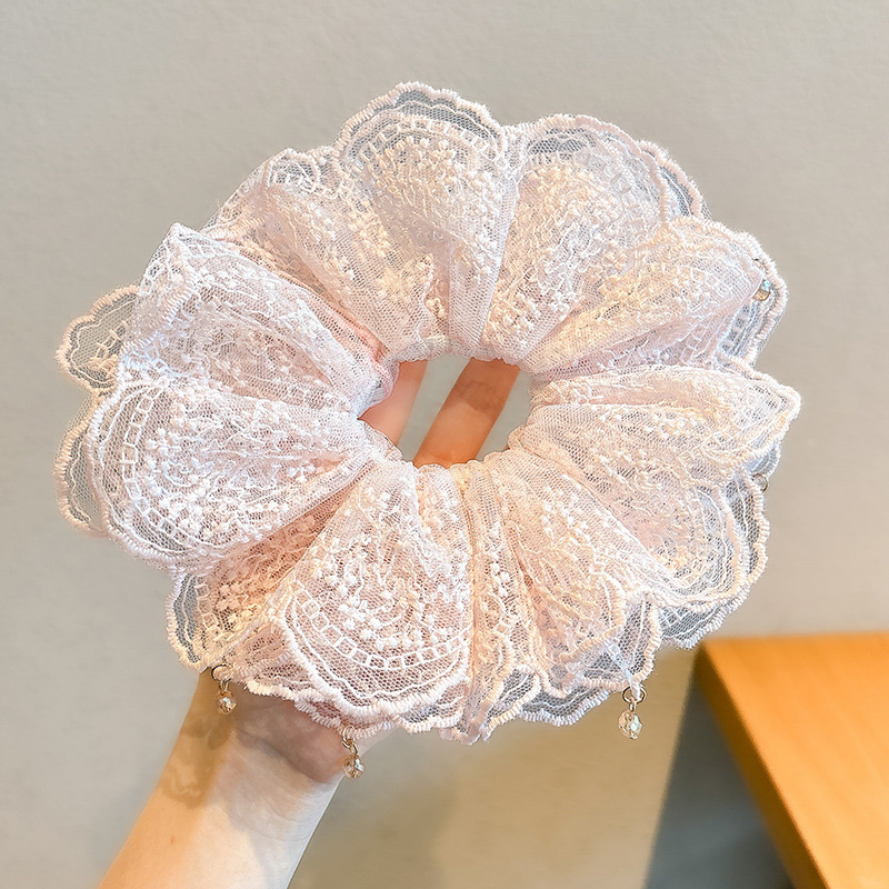 Cuerda para el cabello de intestino grueso coreano para mujer Cuerda para el cabello de alta calidad para niñas Cuerda para el cabello de alto valor Banda de goma Bufanda cuadrada Tcabeza de flor Accesorios para el cabello