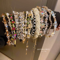 Korean-style rhinestone pearl bow flower hair clip, sweet and fashionable hair accessory, new trend hairpin for women