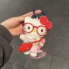 Genuine Pink Striped Big Strawberry Bag Dark Blue KT Cat [Pendant]