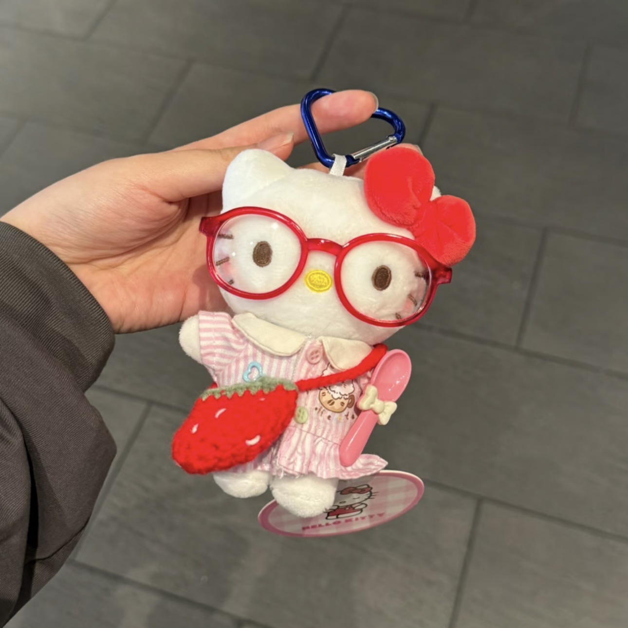 Genuino clásico KT Hello Kitty mochila bolso colgante dibujos animados lindo hellokitty llavero muñeca de felpa mujer