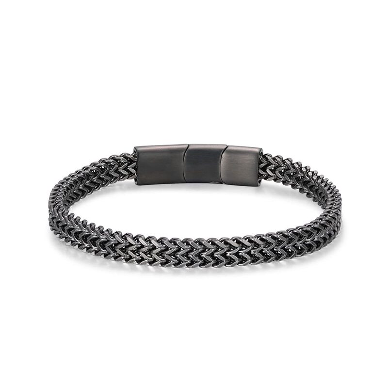 Cross-border Amazon stainless steel magnetic clasp Franco chain men's bracelet, fashionable and unique punk style best-selling hand accessory
