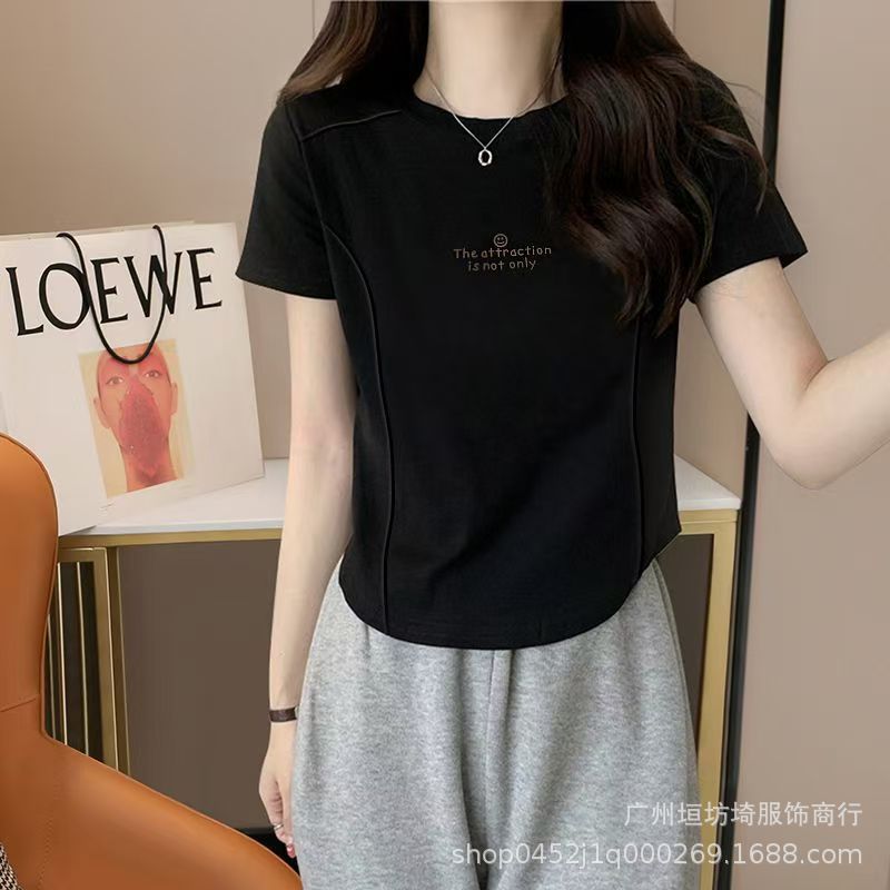 Summer cotton short short sleeve T-shirt