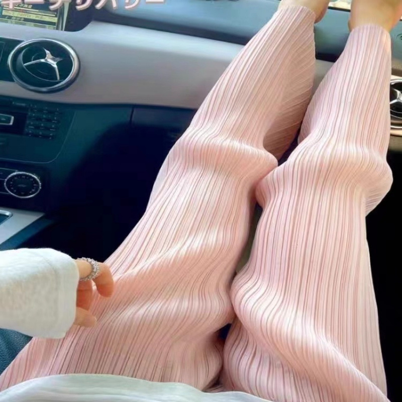 三宅流プリーツパンツ レディース 9点 夏 薄手 ゆったりパンツ ストレート プリーツ ワイドパンツ ハイウエスト ドレープ カジュアルパンツ|undefined