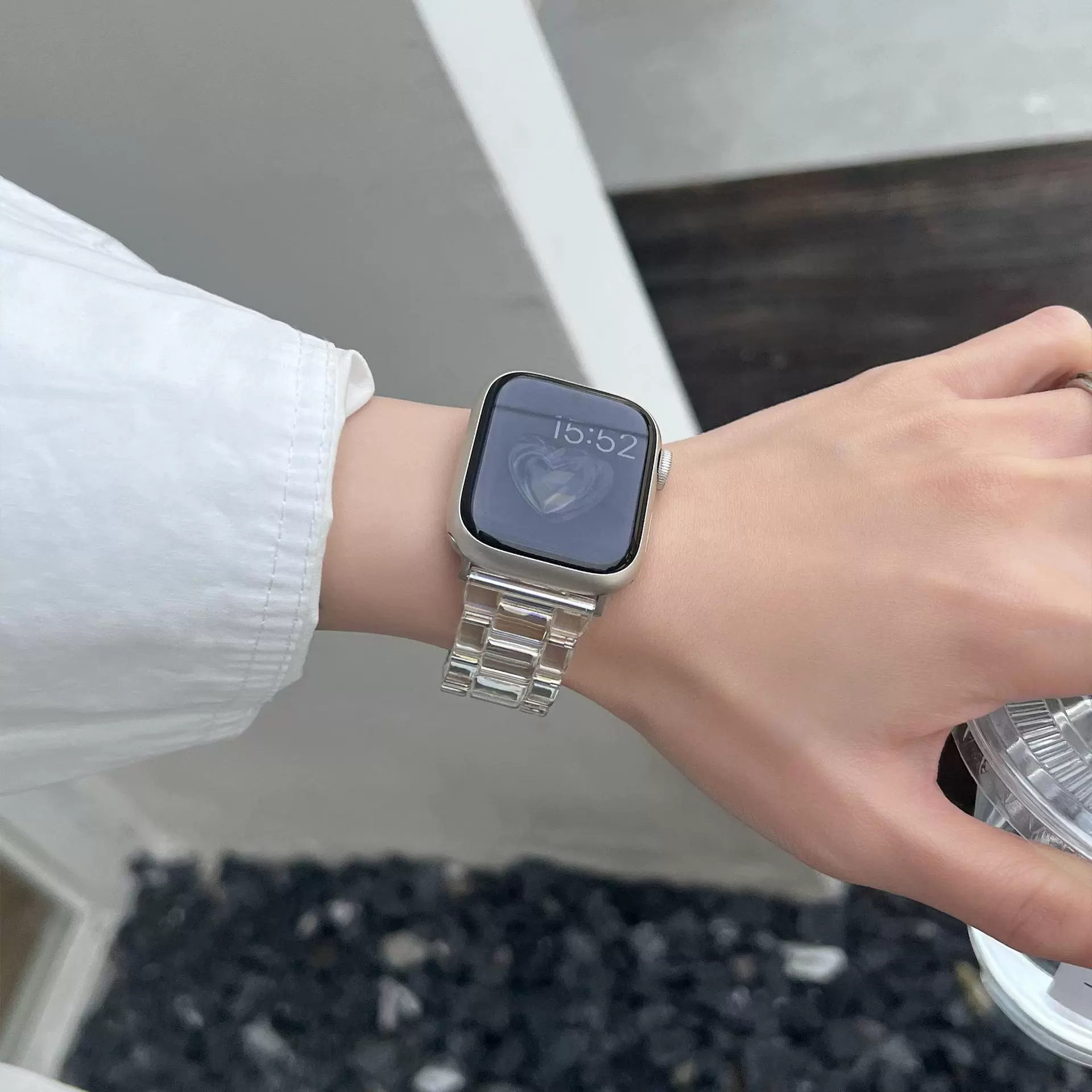 Всецветный меняющий цвет прозрачный глетчер iwatch ремешок 45 подходит для applewatch Apple watch 8/7/SE