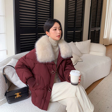 显瘦冬季新款棉服短款可拆卸毛领女款加厚棉服外套