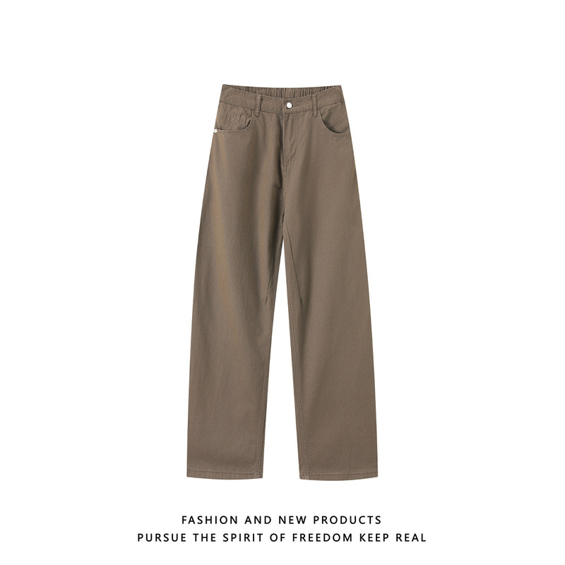 American retro white jeans for men and women, clean fit, simple, loose, straight-leg, wide-leg, casual, versatile long pants American retro white jeans for men and women, clean fit, simple, loose, straight-leg, wide-leg, casual, versatile long pants