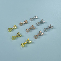 S925 sterling silver pendant clip buckle crystal jade buckle melon seed buckle versatile simple style design diy handmade accessories