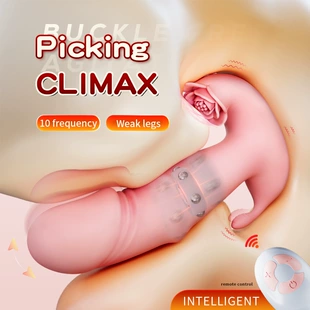 Wearable clitoral massager rose vibrator, 10 modes, remote control, soft silicone