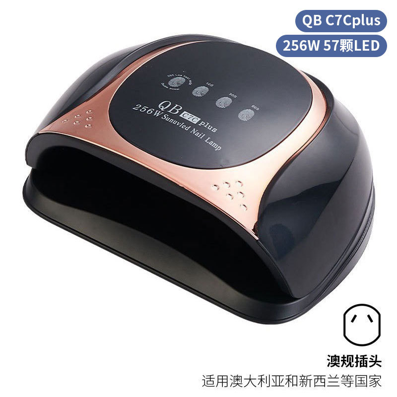 Lámpara de manicura inteligente de alta gama de luz de terapia de diamante 256W de alta potencia de pegamento de vinilo lámpara de horneado de dos manos secador de uñas transfronterizas