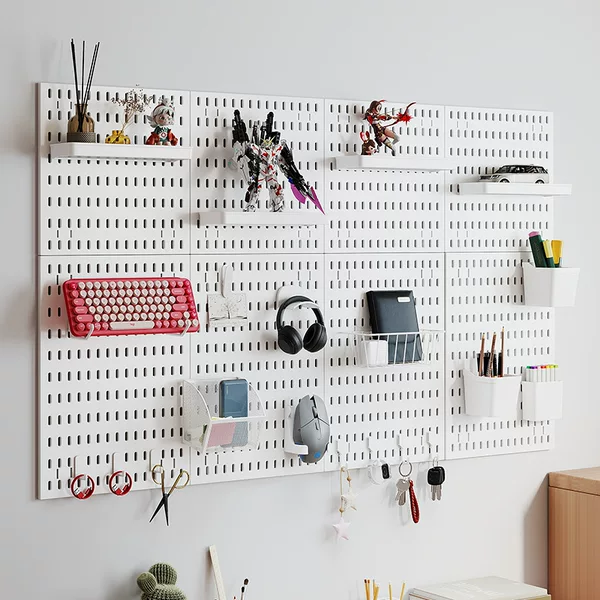 Perforated Board Wall Whole Board Home Wall-Mounted DIY Large Number Pendant Study Entrance Door Bathroom Partition Storage Rack