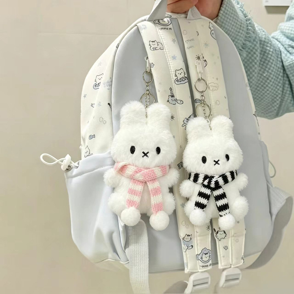 Caricatura de peluche lindo conejo colgante Miffy bufandas muñecas bolsas de cuentas cadena muñecas colgante accesorios de regalo
