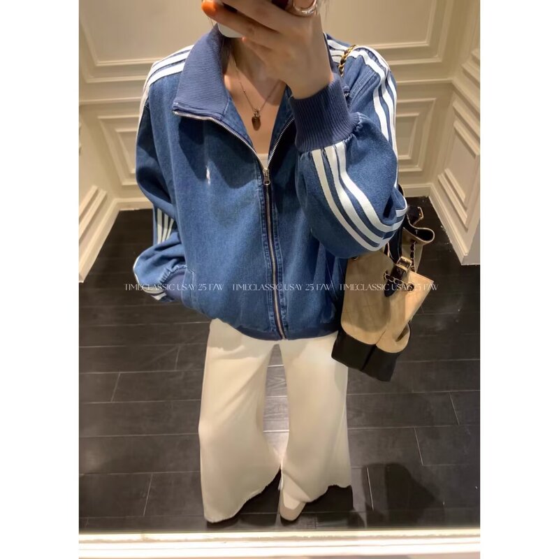 Short Stand Collar Baseball Jacket for Women 2025 Spring New Style Petite Popular Casual Jacket Cardigan Top Trendy Short Stand Collar Baseball Jacket for Women 2025 Spring New Style Petite Popular Casual Jacket Cardigan Top Trendy