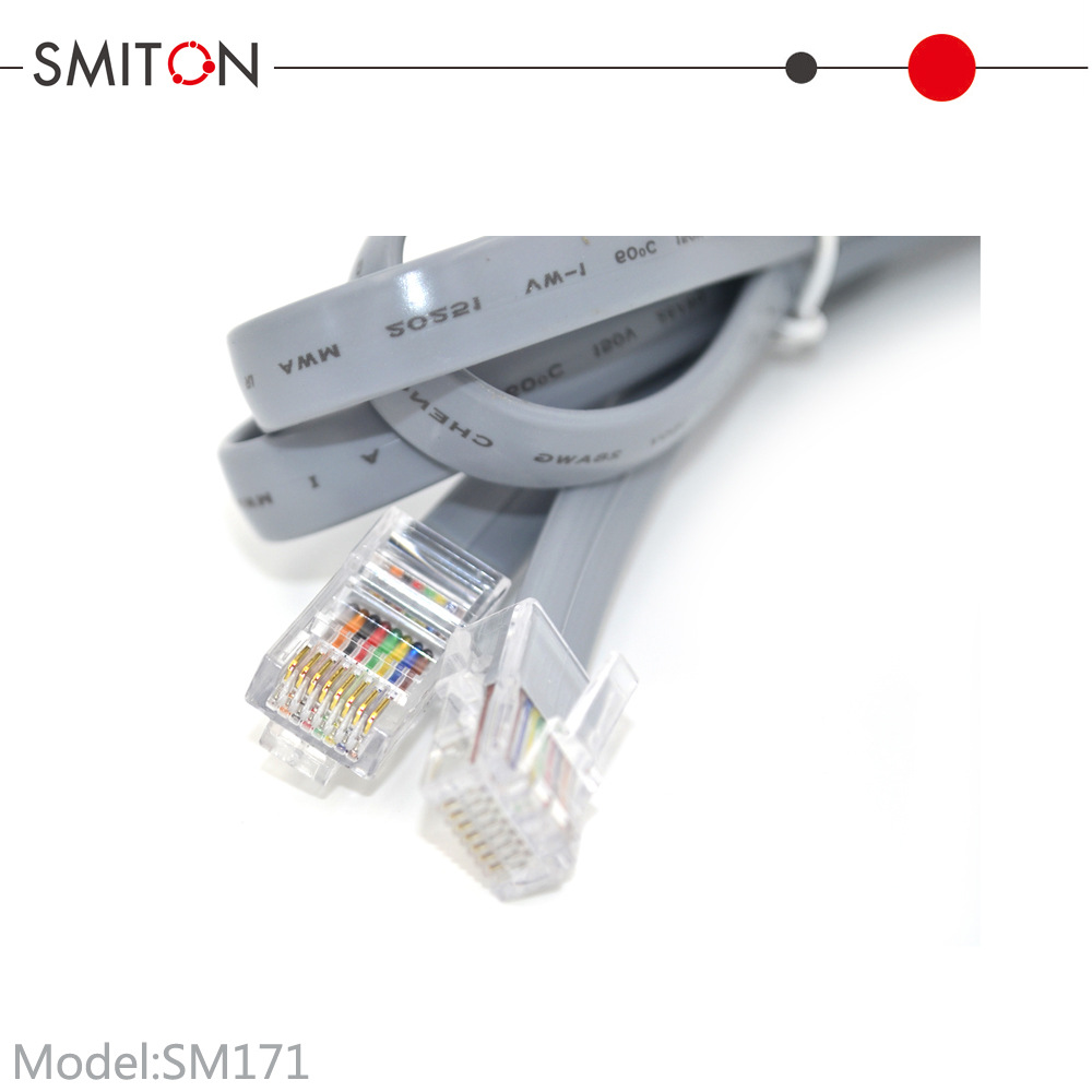 工厂直销 扁平8芯电话跳线 全铜7*0.1电话线 多股电话线黑色灰色