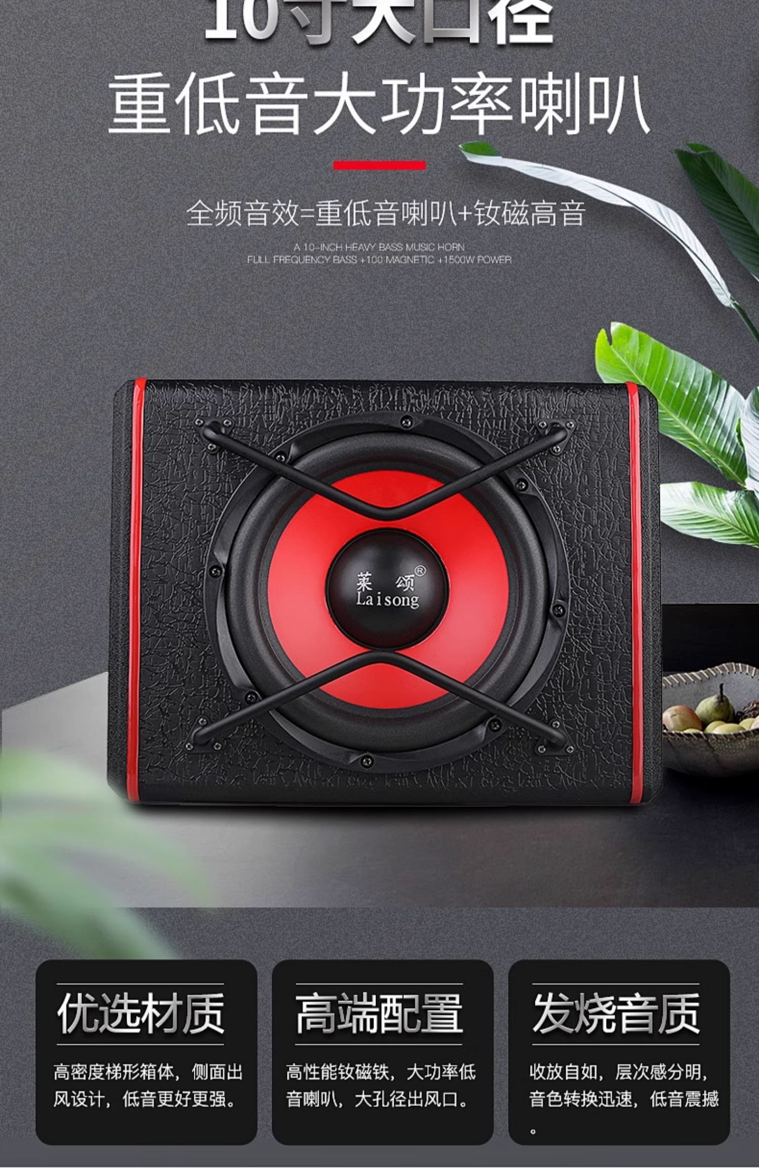 Car Subwoofer 10/12 Inch 12V/24V High Power Car Audio