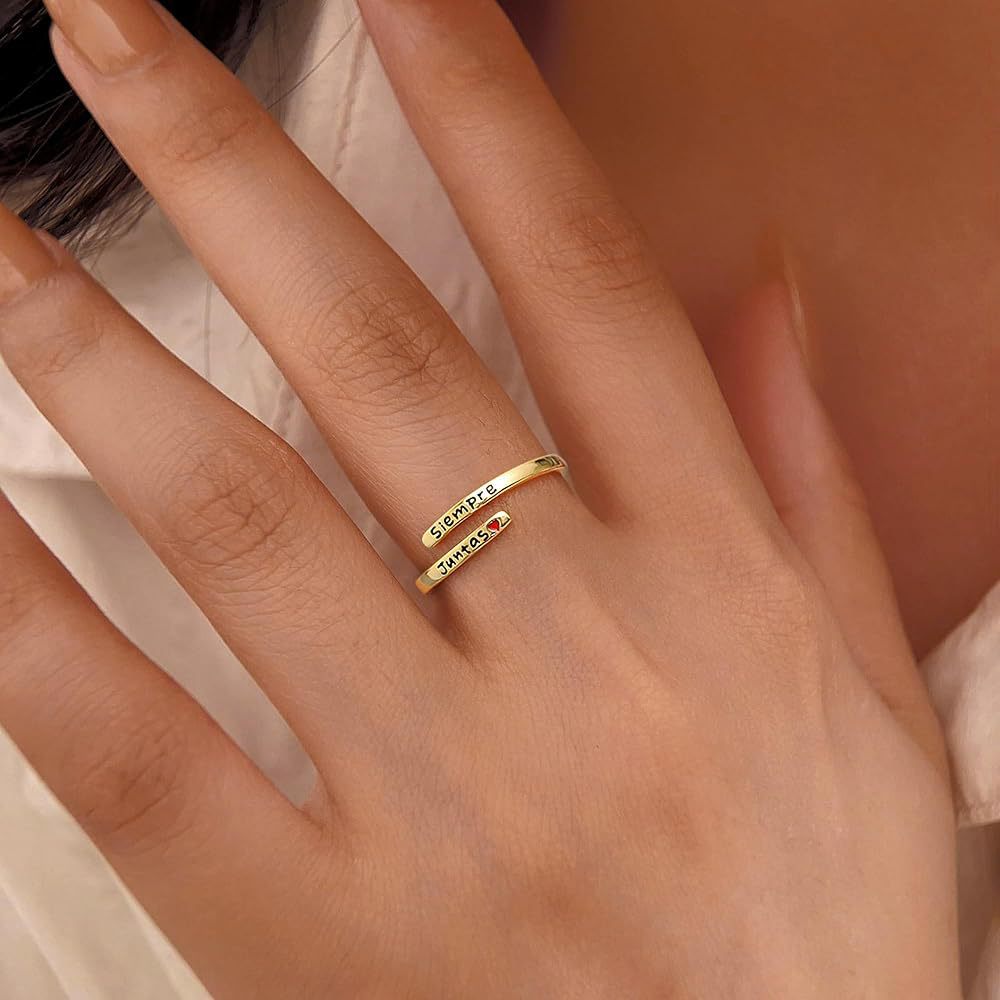 Letter Pattern Women's Gender Sterling Silver Letter Rings