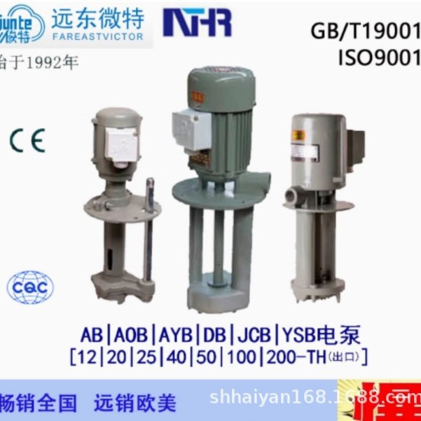 南通远东微特电机 （海日机电） 三相机床冷却泵JCB一22型号齐全