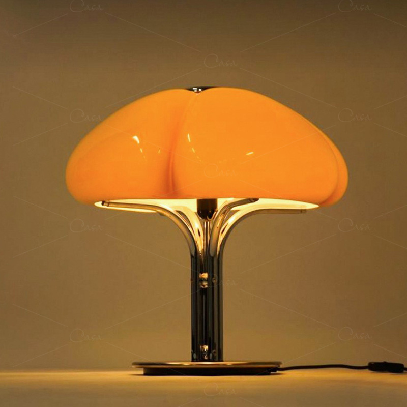 Bauhaus style mid-century glass table lamp, girl's room desk lamp, trendy mushroom table lamp, bedroom bedside decorative lamp