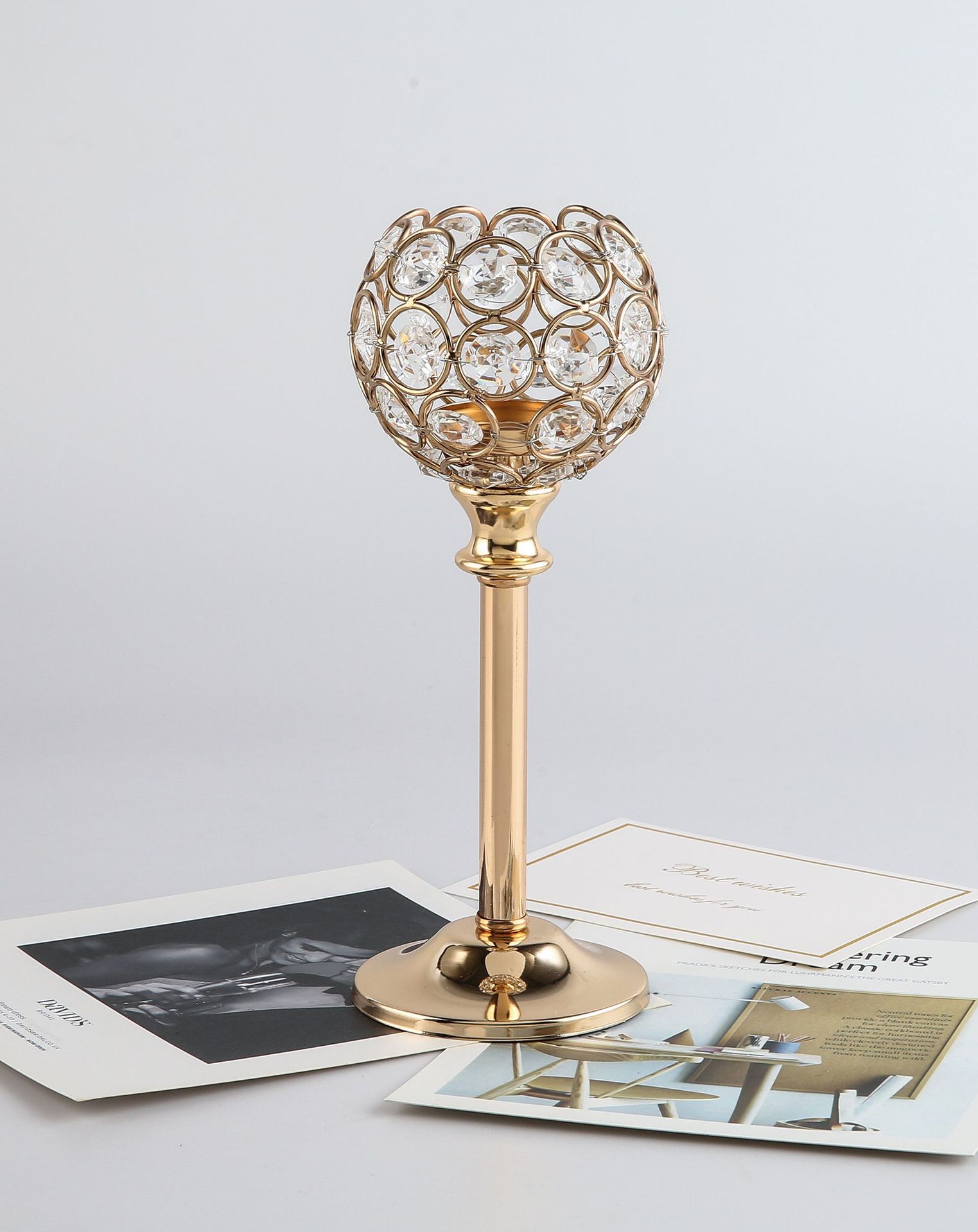 Estilo Europeo mini candelabro de cristal de metal creativo decoración de la boda Hotel Casa cena con velas accesorios Decoración