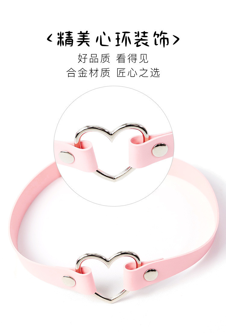 SM Faux Leather Collar with Traction Chain and Leg Ring — detail image 22