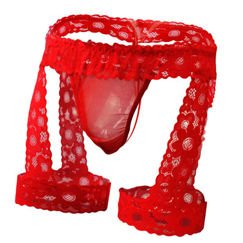 European and American men's lace sexy pocket JJ temptation sexy underwear bag boxer leggings underwear wholesale dropshipping 1862