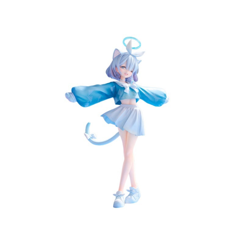 고양이귀 세일러복 소녀 피규어 책상 장식 약 21cm