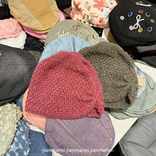 新款韩国小抽褶简约纯色百搭针织帽包头保暖复古时尚男女毛线帽