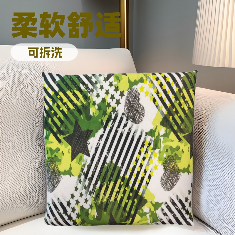 沙发垫办公室椅垫双面印花柔软舒适可拆洗方形高回弹记忆棉坐垫