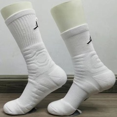 刺繍入りフライングプロバスケットボールソックス、ミドル丈、タオル底、厚手、吸汗性スポーツソックス、四季対応トレーニングソックス、速乾性
