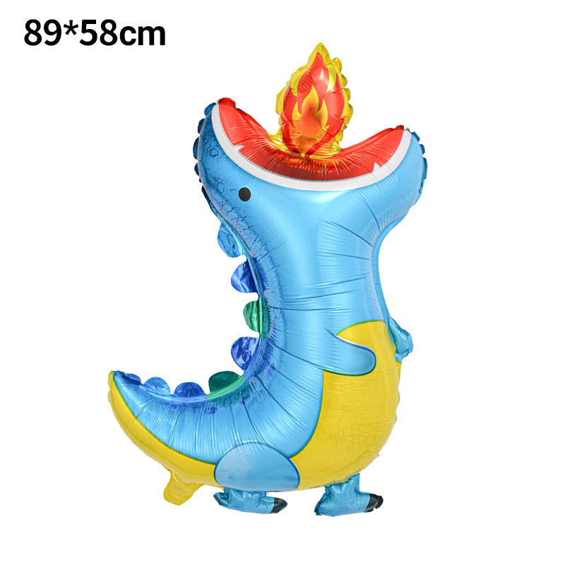 Globos de aluminio con diseño de animales de dibujos animados con temática de dinosaurios para decoraciones de fiestas de cumpleaños infantiles image 21