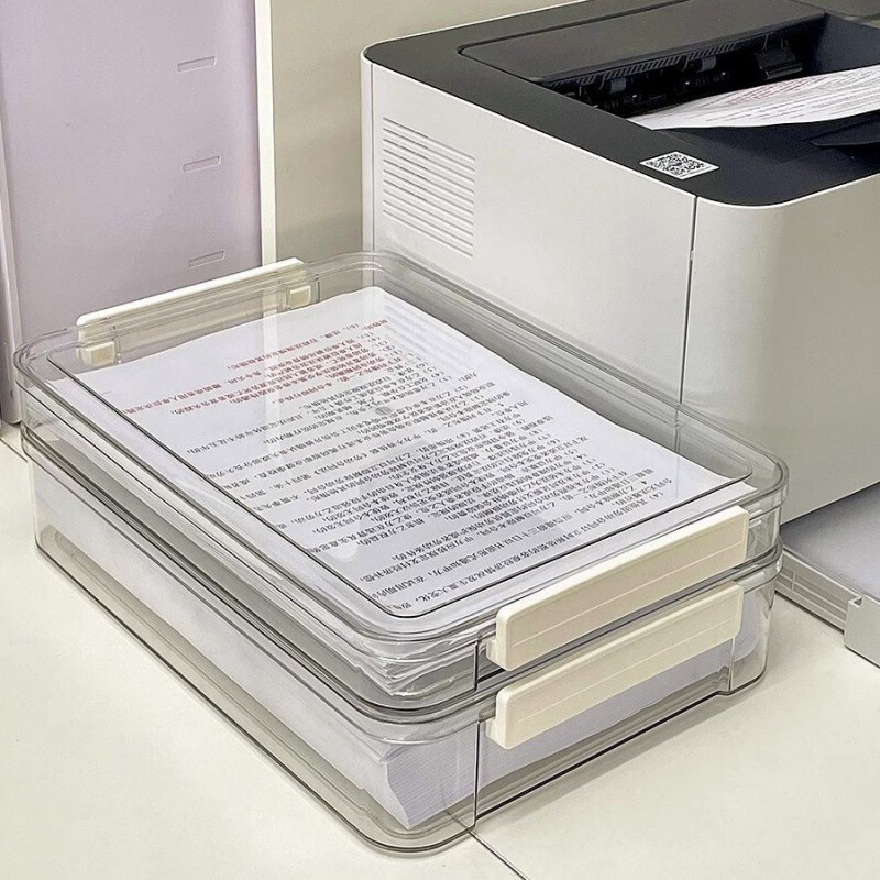 透明a 4ファイルボックスの答案用紙収納整理神器大容量証明書事務学習資料防塵収納ボックス|undefined