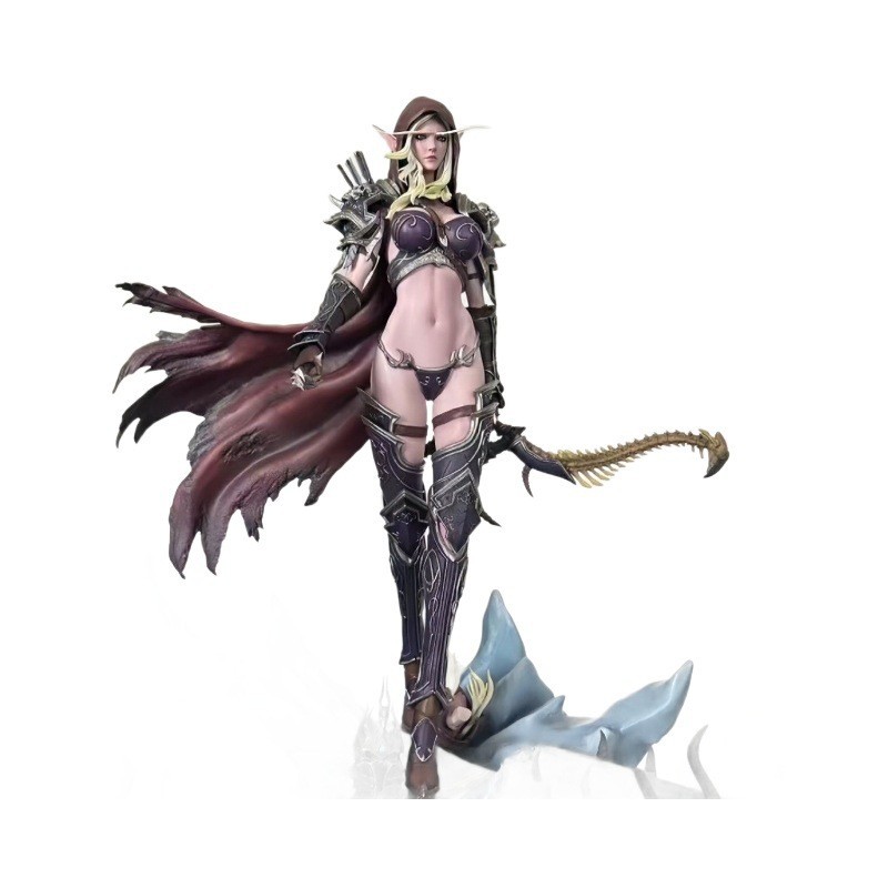 퀸 XI 44CM 리얼 샷 램블한 월드 오브 워크래프트 타이드 플레이 GK 실바 나스 게임 손으로 만든 동상 모델