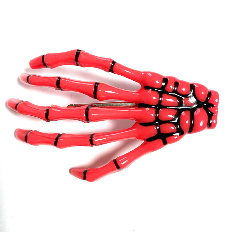 Espejo cruzado Halloween peinados Halloween peinados extraños esqueleto hueso clip de mano mano mano garra clip de pelo fiesta