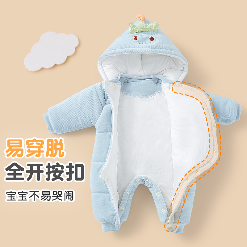 Baby overcoat otoño y invierno ropa de recién nacidos niños y niñas afuera de algodón cálido y grueso ropa de invierno bebé