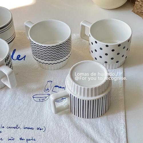 ins style mug breakfast coffee ceramic simple Hepburn style office niche cup milk cup coffee cup