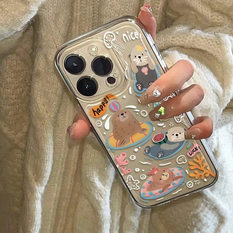 Swimming Otter Case Suitable for Apple 13Promax Phone Case Iphone15 Fun 14 Cute 16 Soft Case 12 Popular Swimming Otter Case Suitable for Apple 13Promax Phone Case Iphone15 Fun 14 Cute 16 Soft Case 12 Popular