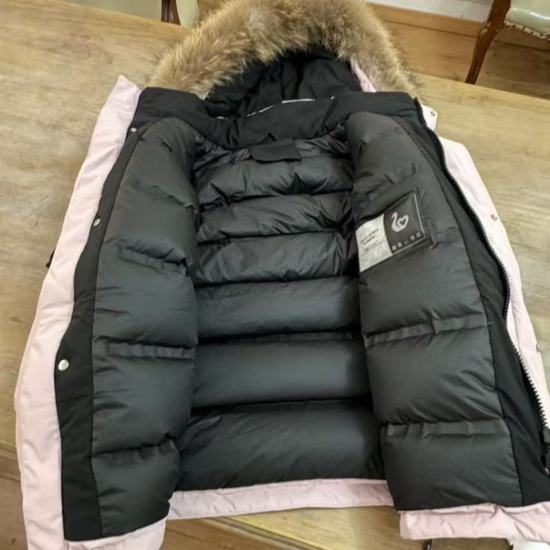 派克羽绒服工装90绒白鸭绒女冬季加厚情侣装服外套防寒毛领百搭|undefined