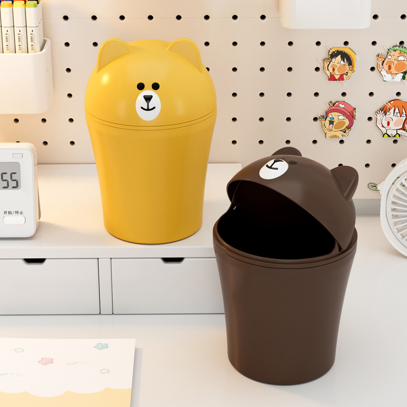 Desktop Trash Can Small Cute Mini Home Countertop Kidsren's Desk Office Desk Bed Bedside Paper Basket