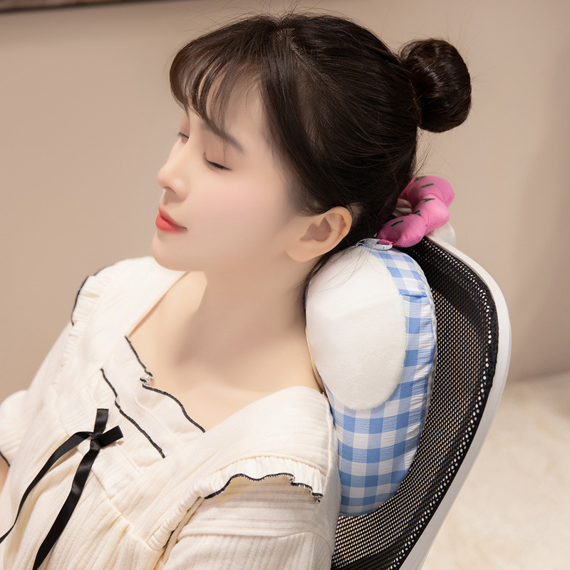 Verano almohada de siesta de seda de hielo modelado almohada de dormir reclinada para estudiantes almohada portátil pequeña almohada de escritorio almohada desmontable almohada