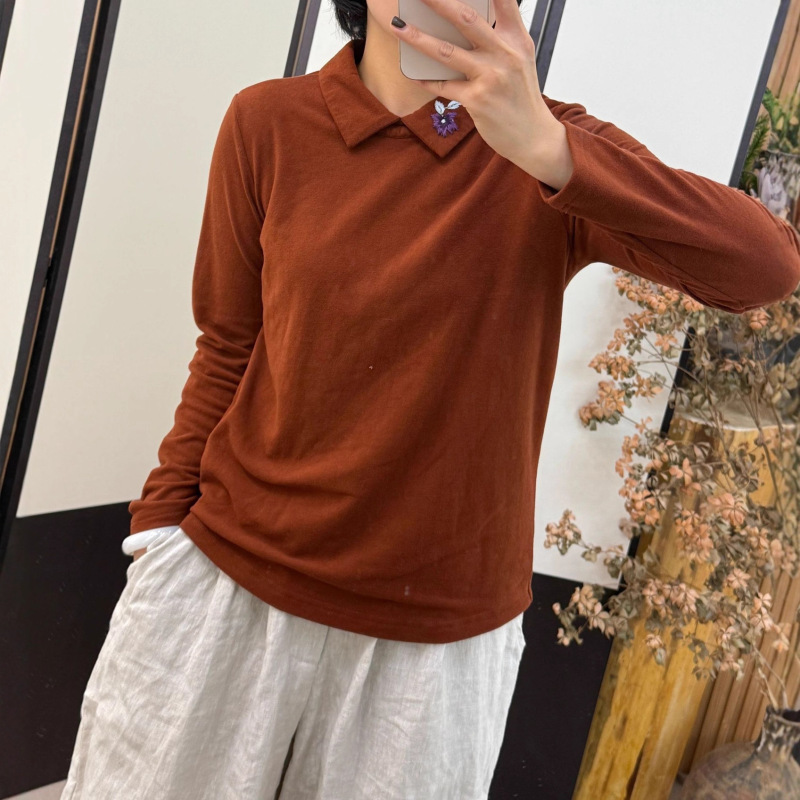 新品polo领清新简约休闲百搭洋气内搭遮肉打底衫女|undefined
