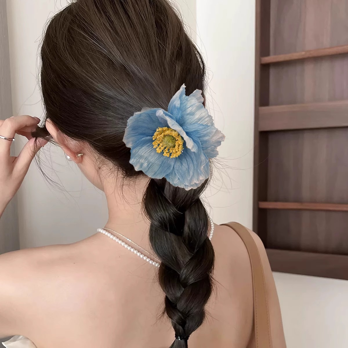 25g Weight Hair Tie, Rubber Band Hair Accessories Type 1 Piece Quantity Weekend, Tea Party Occasion Cloth Material Flower, Horse Pattern All Seasons, Summer Season Women's Gender Sweet, Simple Style Style Sweet Simple Style Women's Flower Horse Cloth Hair Tie Rubber Band 5